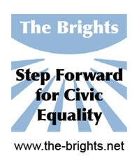 The Brights logo with text Step Forward for Civic Equality